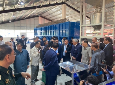 Cashew processing line completed in Cambodia.